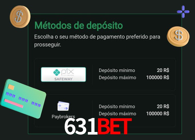 O cassino 631BETbet oferece uma grande variedade de métodos de pagamento